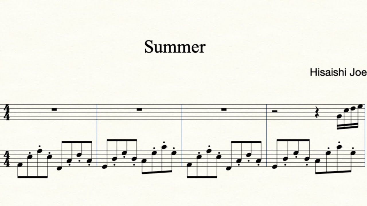 썸머 피아노 다장조 쉬운버전 | 초급 | Hisaishi Joe_Summer 기쿠지로의 여름 OST