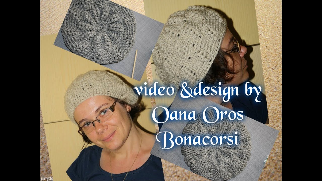 crochet grain spike beret