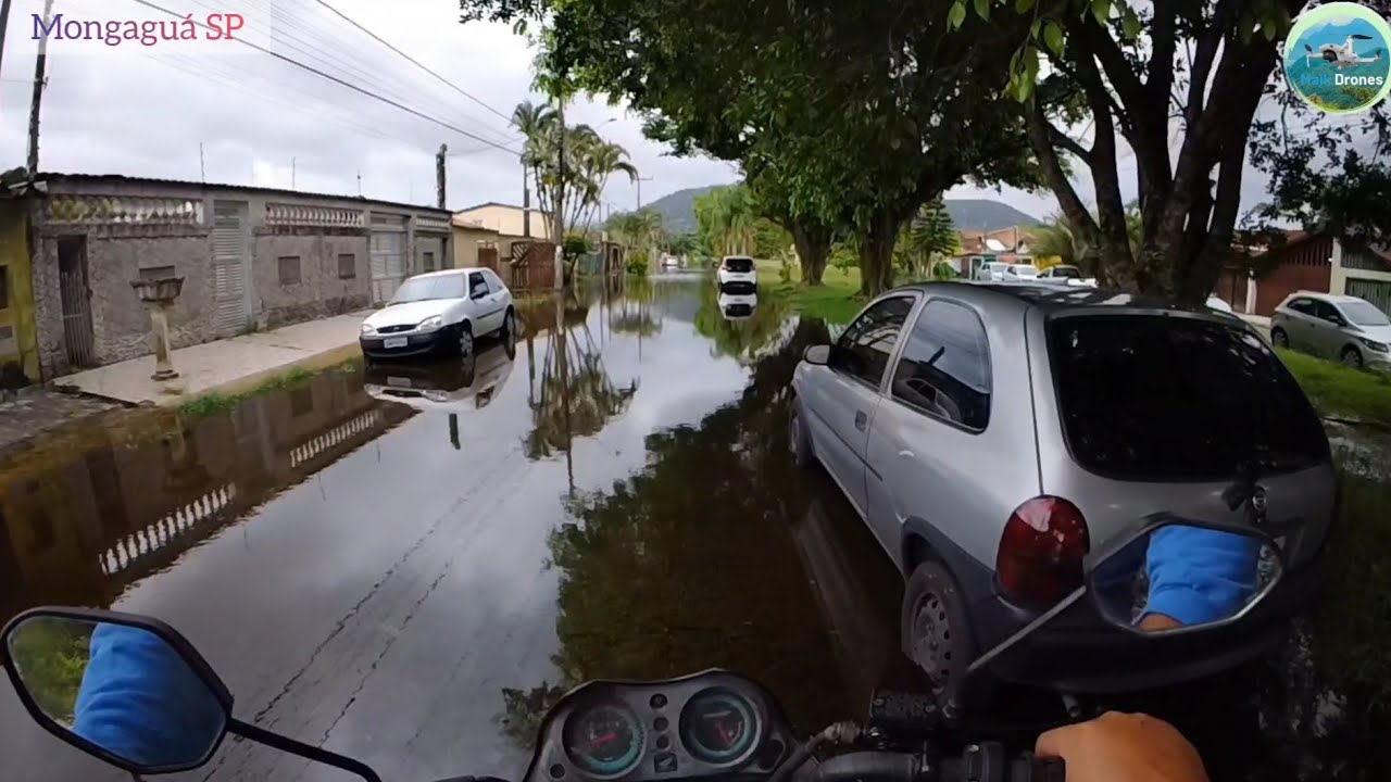 🚨 Mongaguá em alerta: ruas completamente alagadas! Nesta sexta feira 27/2/26