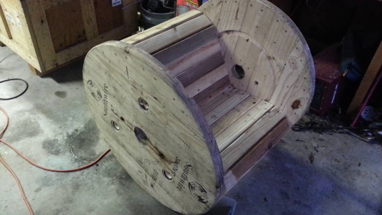 Turning a cable spool into a rocking chair!