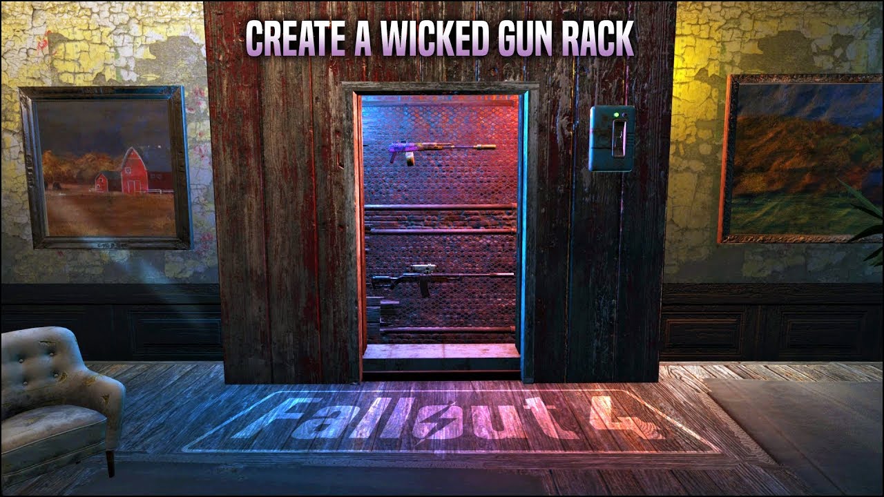 Автоматическая подсветка оружейной стойки 🔫 Fallout 4 No Mods Shop Class