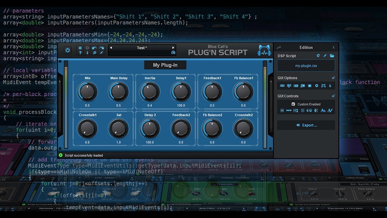 Blue Cat's Plug'n Script -  Build Your Own Audio Plug-Ins