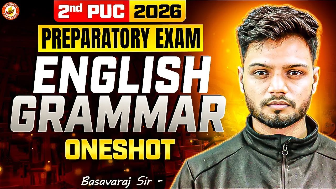 2nd PUC English Grammar One Shot 🔥 | 2nd PUC English 2026 | Basavaraj Sir