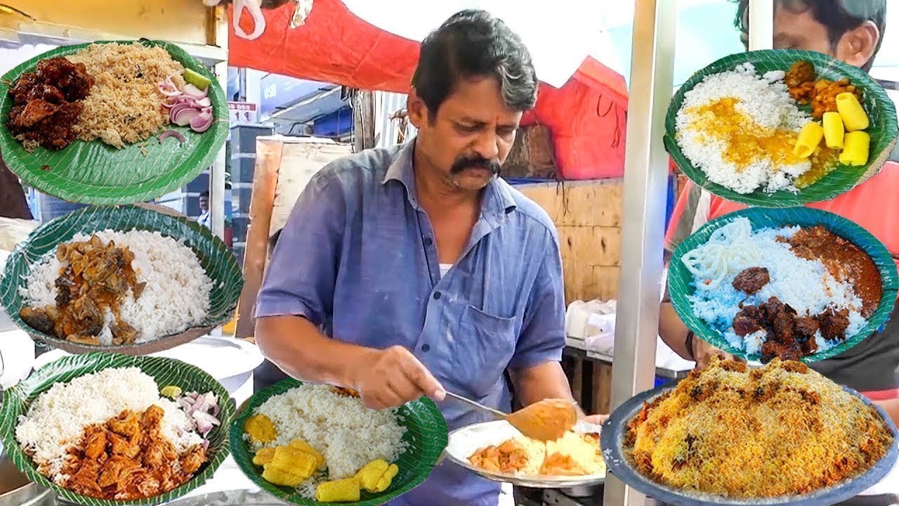 Cheapest RoadSide Unlimited Meals | Indian Street Food | #Meals #Vegmeals #NonVegMeals