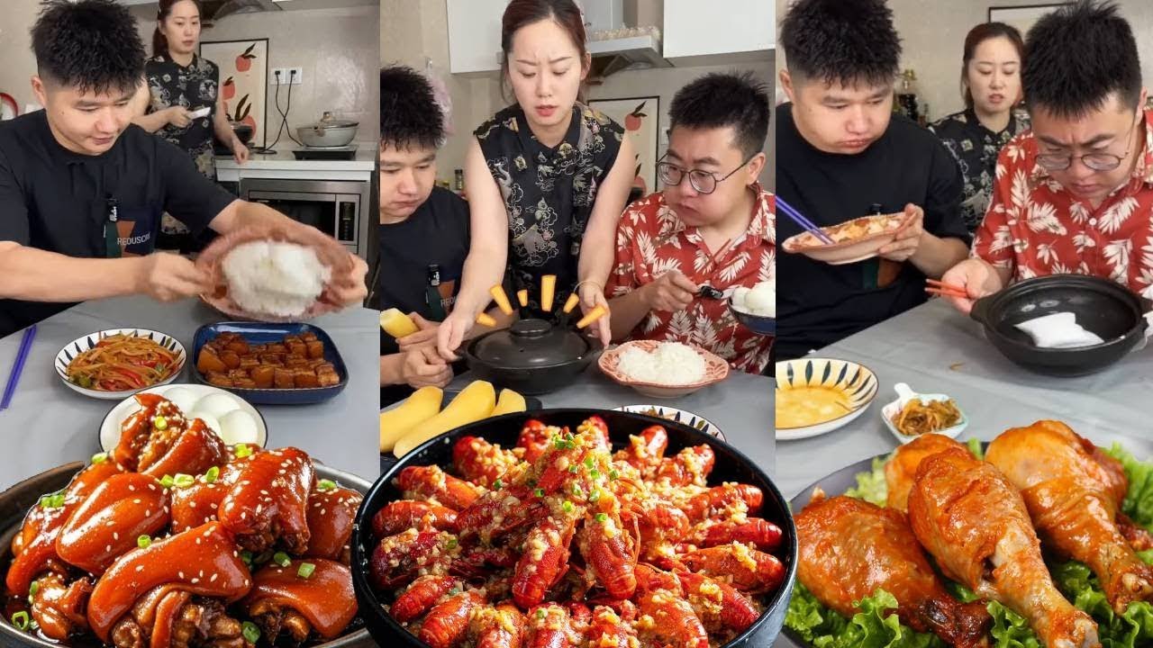 Người anh trai keo kiệt đã giật lấy món thịt lợn kho, nên mẹ giả vờ mang ra món chân giò heo.