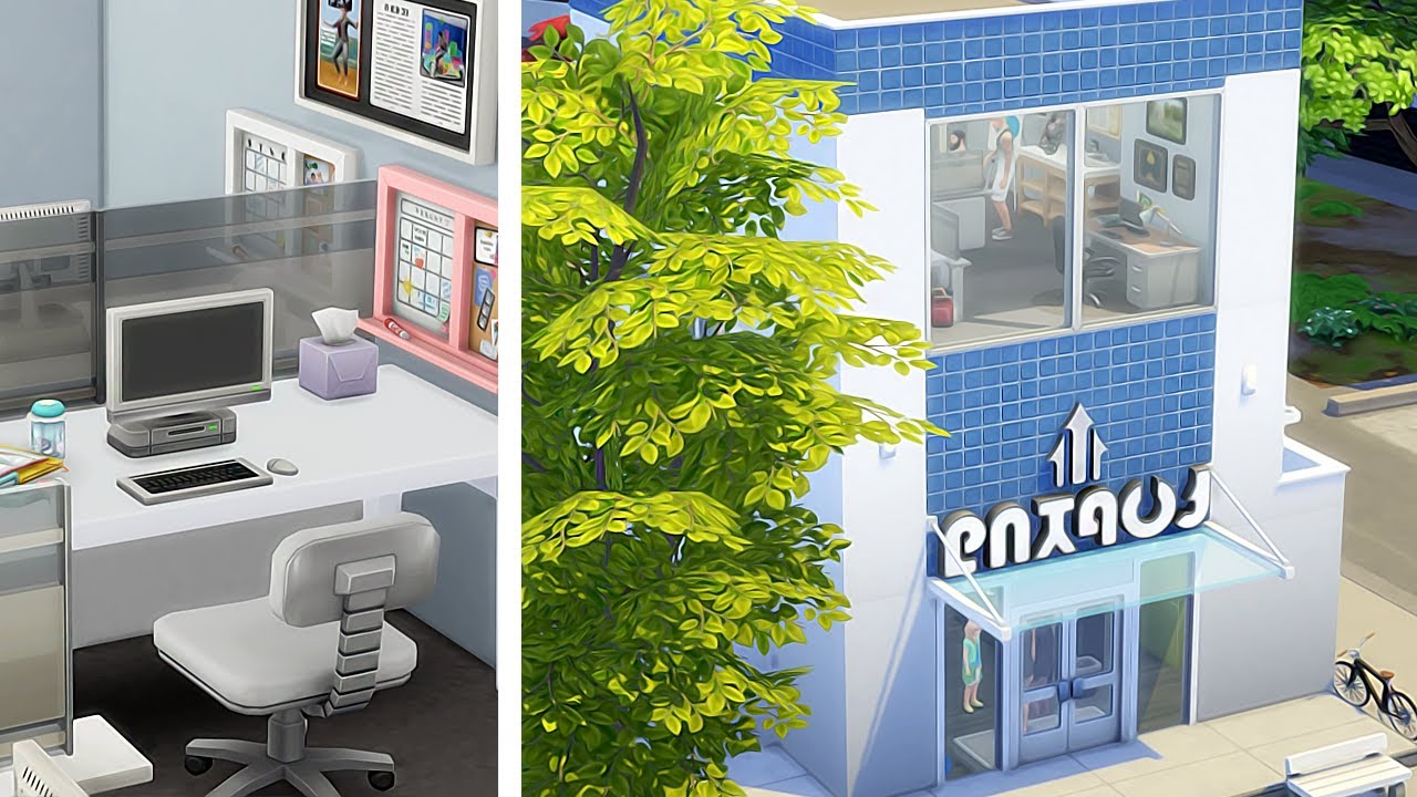 I built an office building/cafe for your sims ☕ | Sims 4