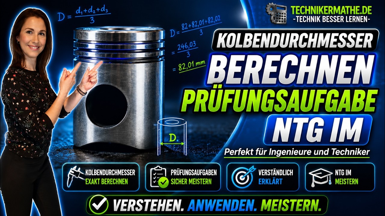NTG IM - KolbenDurchmesser berechnen | aus Arbeit & Druck - Optimal für Meister, Techniker & Azubis!