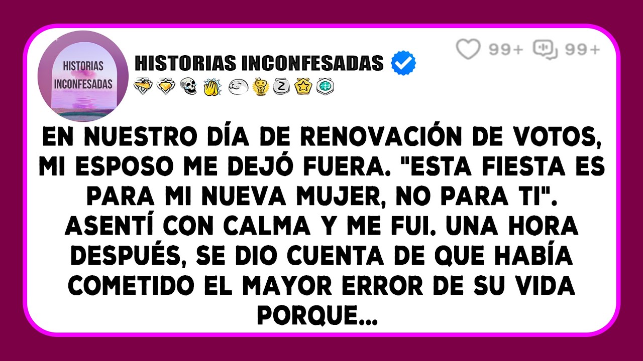 En nuestro día de renovación de votos, mi esposo me dejó fuera. 