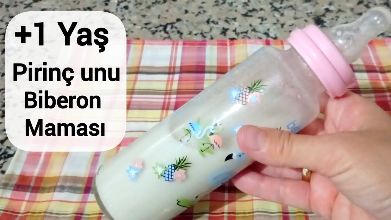 +1 YAŞ BEBEKLERE S&Uuml;TL&Uuml; PİRİN&Ccedil; UNU BİBERON MAMASI | Tok tutan kilo aldıran gece maması tarifi