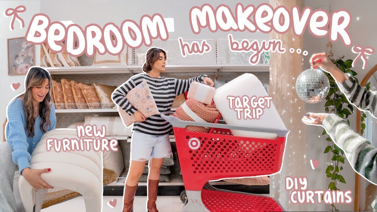 starting the BEDROOM MAKEOVER *target shopping, furniture finds + DIY curtains*