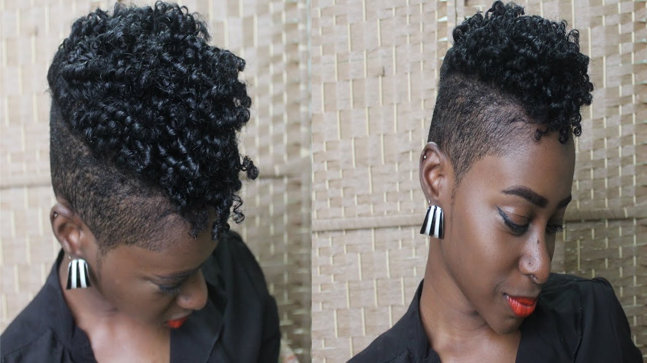 Straw Set on Relaxed Hair (Shaved Back & Sides Hairstyle)