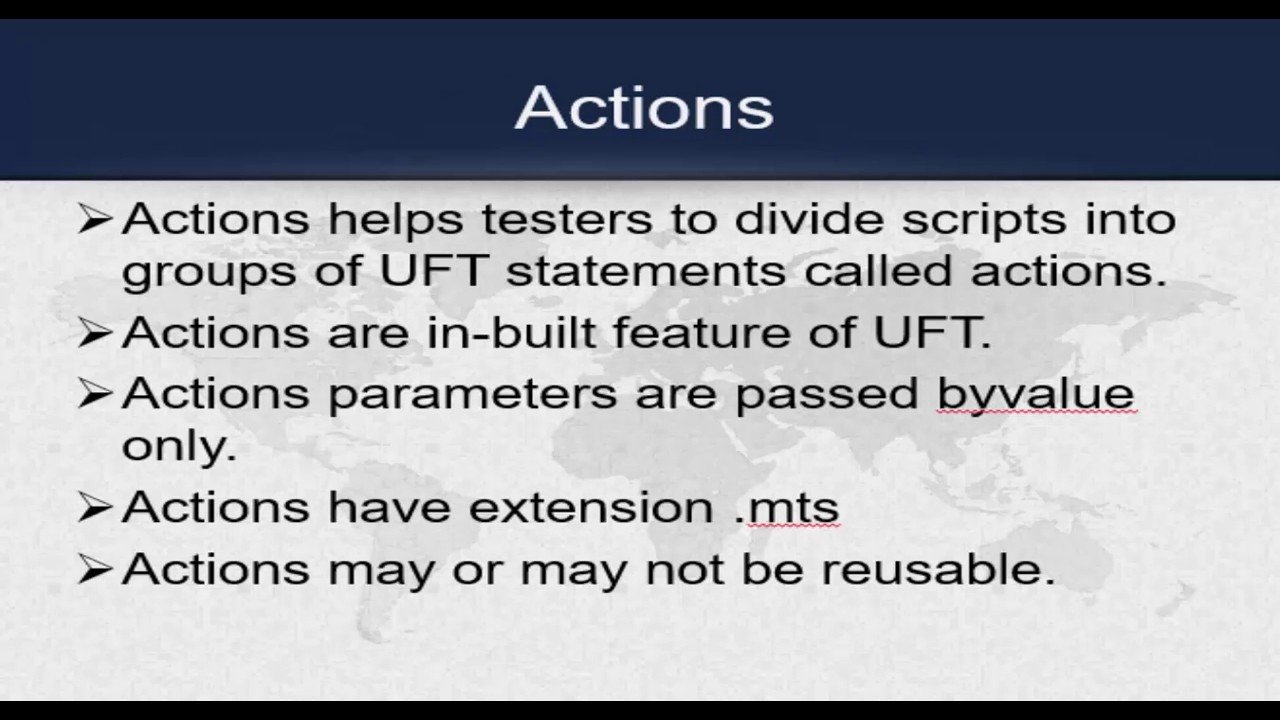 UFT(QTP) Tutorials for Beginners :  9 - UFT Actions | Types of Actions