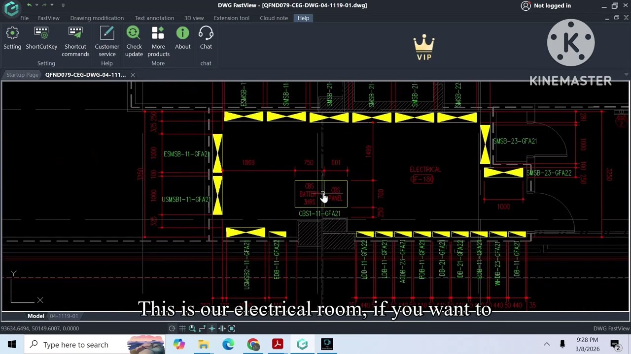 Electrical room detail and arrangement for DB and SMDB