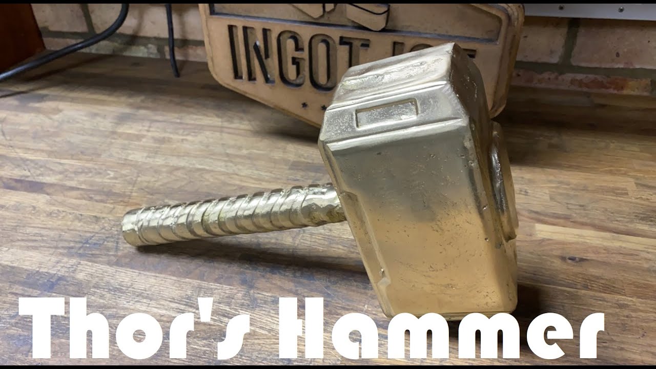 Thor's Hammer In Nordic Gold - Home Furnace - Petrobond Sand Cast - Melting Metal.