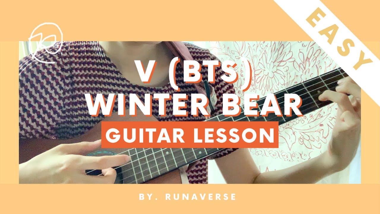 V (BTS) - Winter Bear Easy Guitar Tutorial (No Capo!)