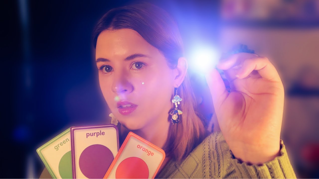 Ролевая игра ASMR на проверку восприятия цвета и света (тихая речь, личное внимание, свет, вопросы)