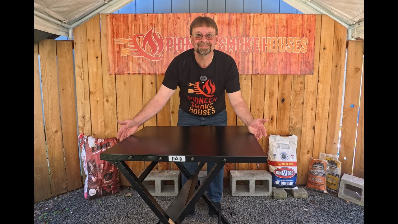 Portable Metal Grill Table - Folding Design Demonstration