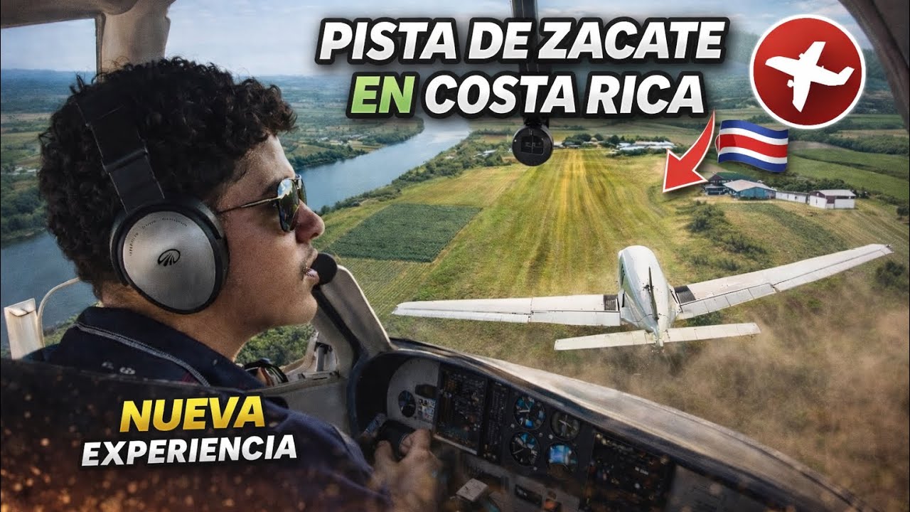 ATERRIZAJE en PISTA DE ZACATE en Costa Rica 🇨🇷 (No es lo que esperas)