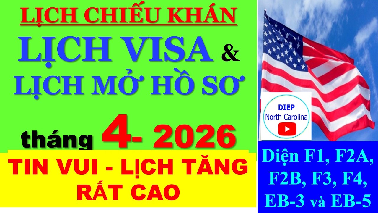 Lịch Visa Th&aacute;ng 4/2026, Lịch Mở Hồ Sơ MỚI NHẤT [Visa Bulletin APR 2026]