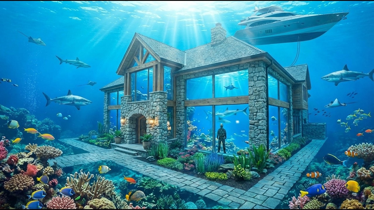 No one knew it existed !This man Built a SECRET HOUSE inside an UNDERWATER CAVE — (ASMR)