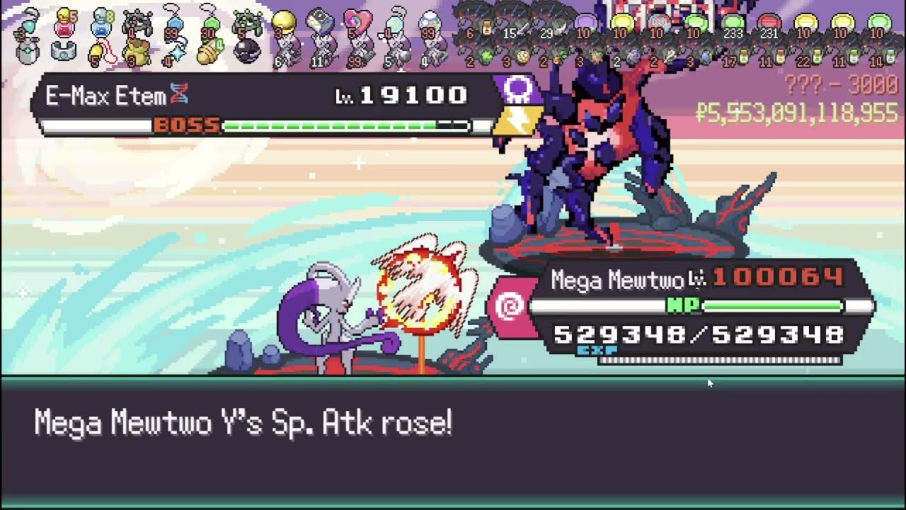 Pok&eacute;Rogue (Endless - Wave 3000) Lv 100k Mewtwo 3-Turn KO Eternatus | Pok&eacute;mon Gameplay