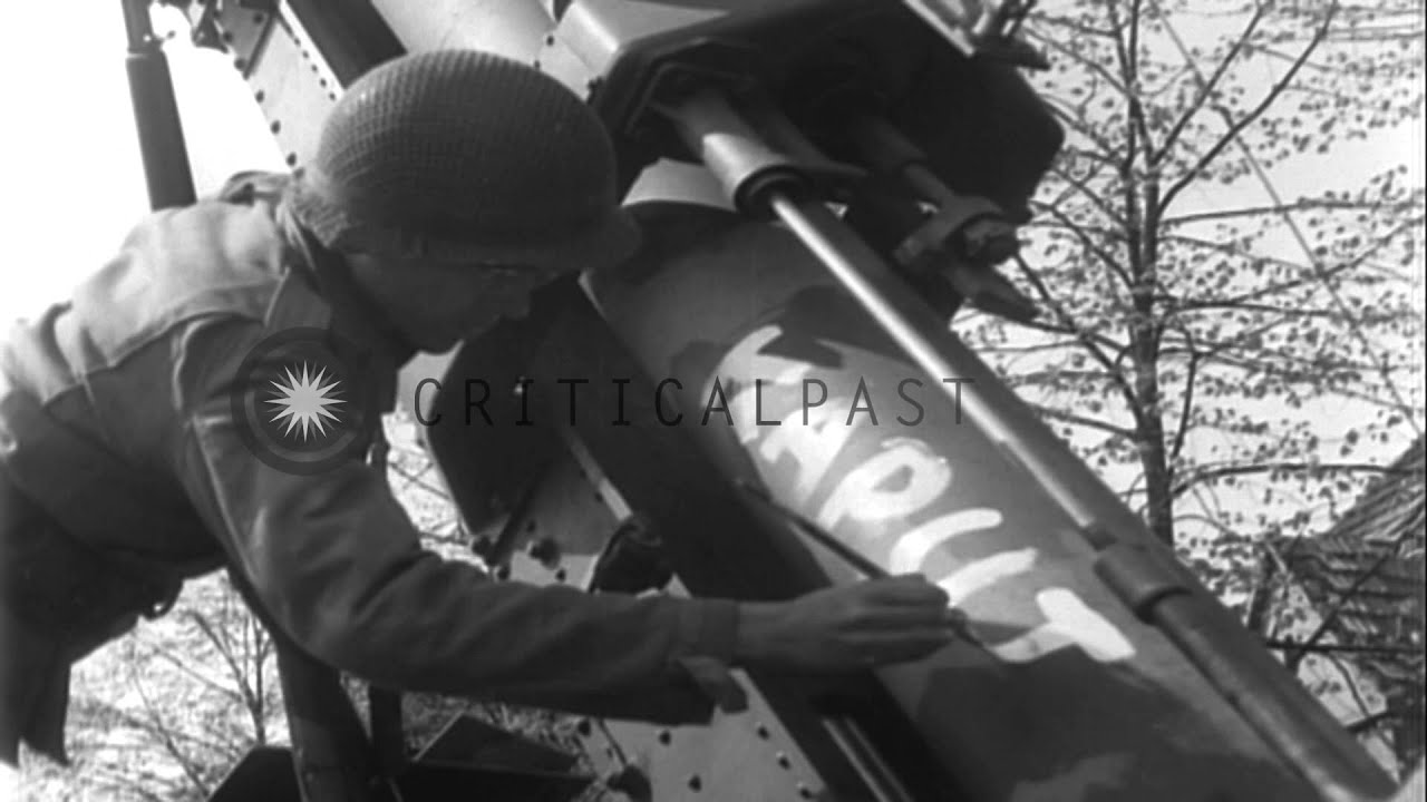 US Army 75th Div,289th Infantry Regiment soldiers paint signs in Ickern, Germany ...HD Stock Footage