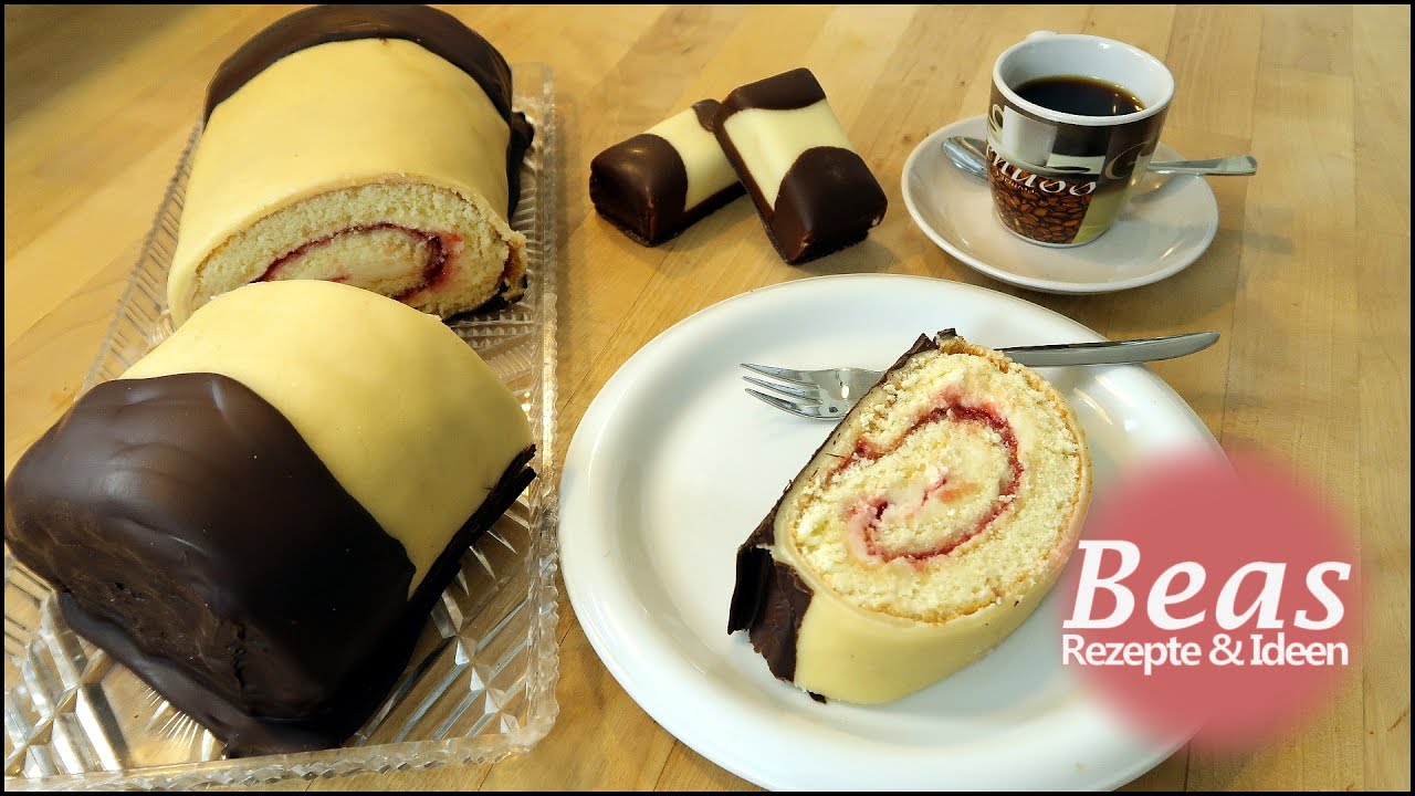 Marzipan Biskuit Creme Rolle - DESSERT BARREN Rezept | ➽ Widerlich lecker