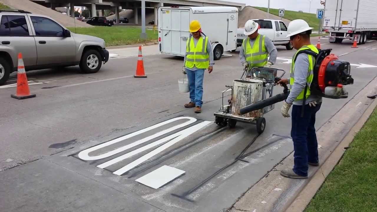Stripe-A-Zone Thermoplastic Application