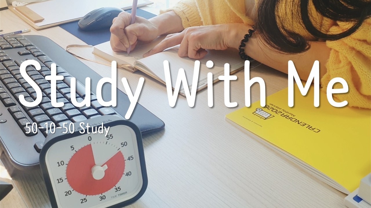 Study With Me 2 Hours | 50-10-50 Study Session | Reading & Note Taking | Real Study Sounds