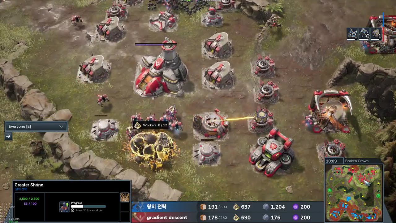 Strategy King (Inf) vs gradient descent (Van) - Stormgate - Ladder