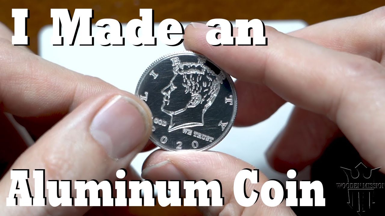 How I made an aluminum coin (50 Cent) with a CNC machine - Visionguy - Wooden Mission - Etsy - DIY