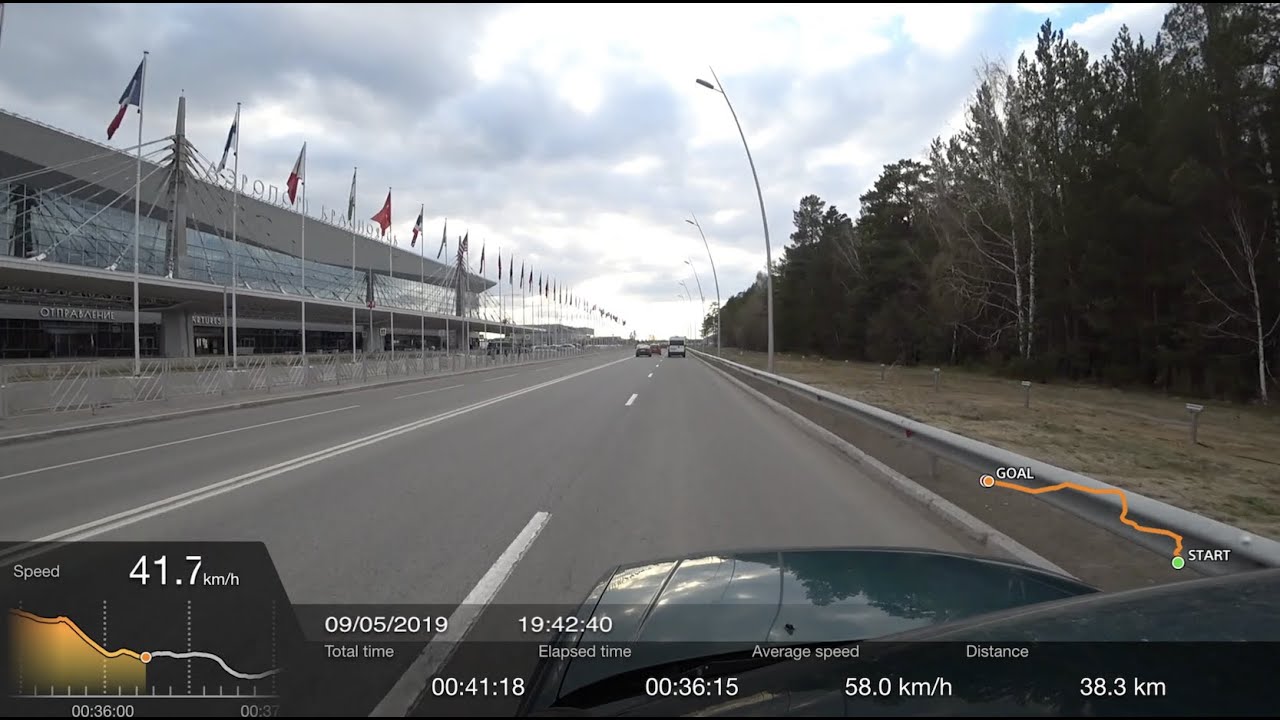 09.05.2019, г. Красноярск, ул. Вокзальная (ЖД вокзал) - аэропорт Красноярск (KJA) на автомобиле.