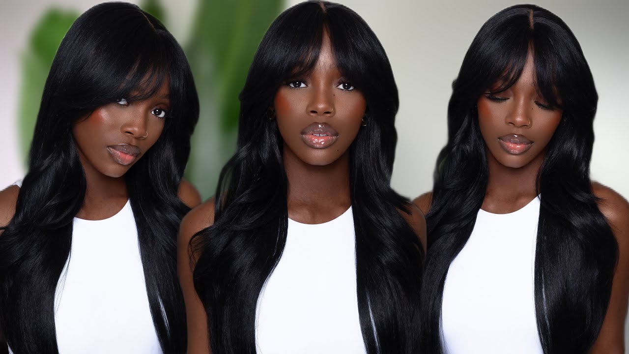 Under $30! 🔥🔥 FreeTress Equal Curtain Bangs HD Lace Front Wig - Bombshell | Okemute Ugwuamaka