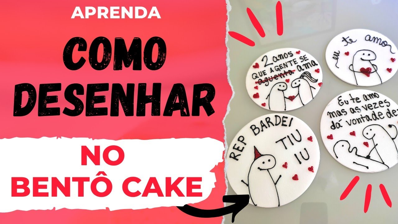 COMO FAZER O DESENHO DO BENTÔ CAKE‼️ Aprenda o passo a passo de 4 modelos de Bentô Cake🥰💕