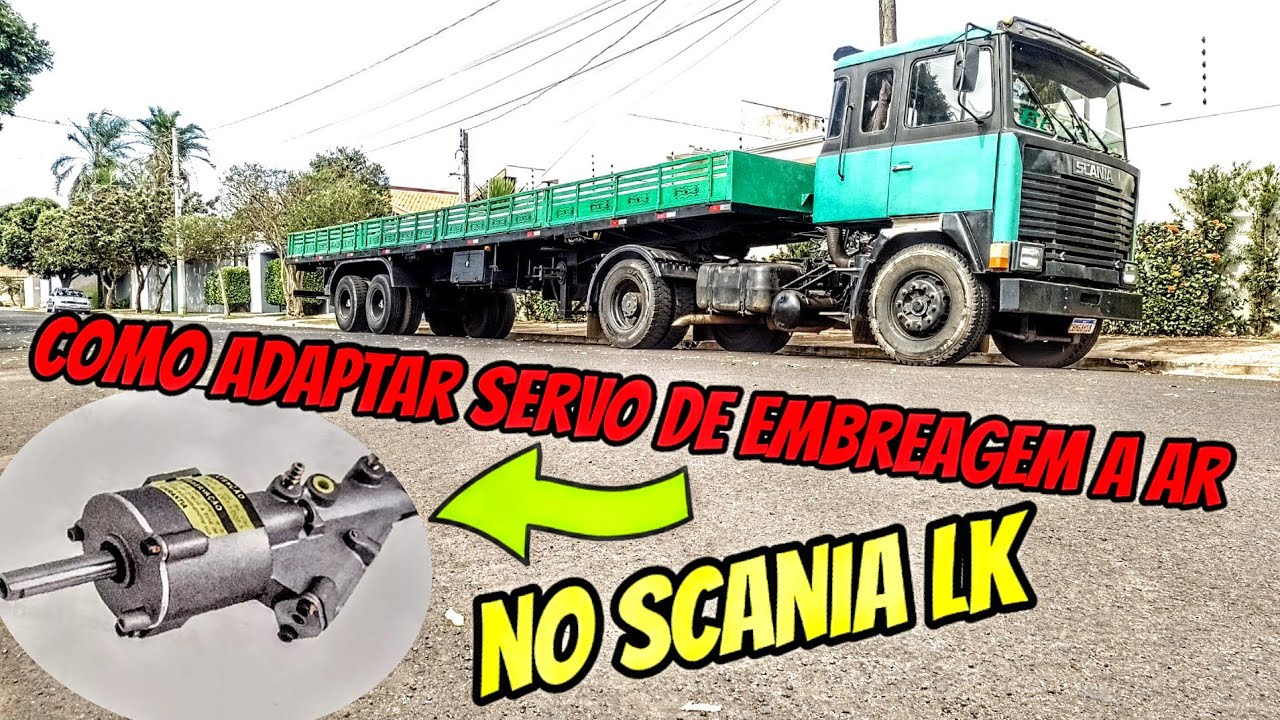 como adaptar servo de embreagem a ar no Scania LK