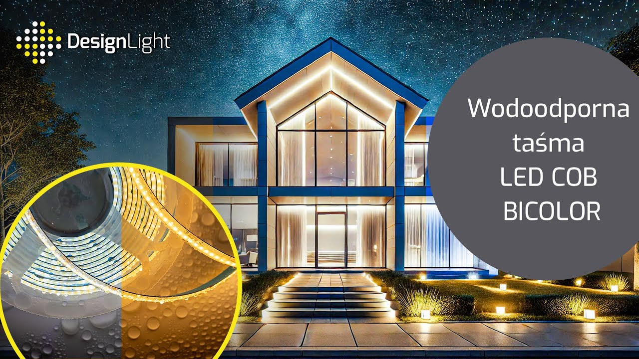 Wodoodporna taśma LED COB BICOLOR CCT 12V DC w żelowej osłonie IP65 – Design Light #cob #waterproof