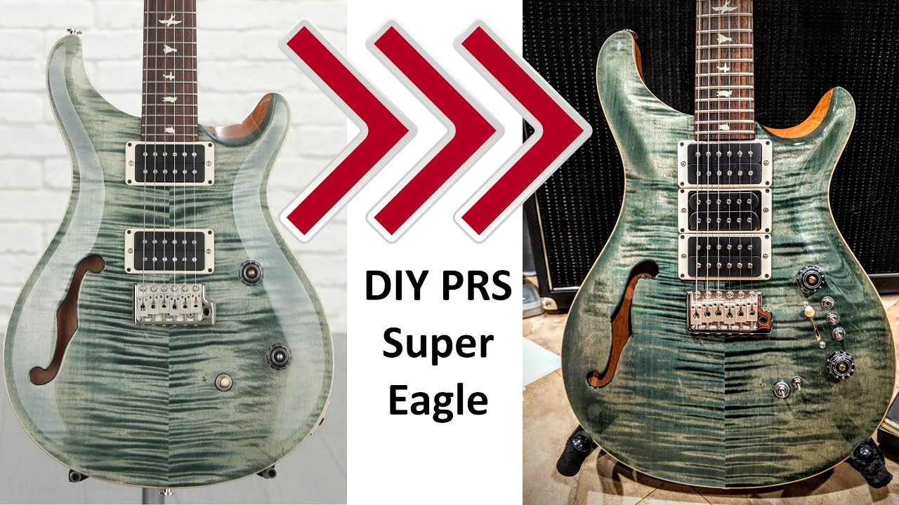 Самодельный PRS John Mayer Super Eagle (Pseudo-Eagle) с полупустым стволом CE 24 | Пол Рид Смит
