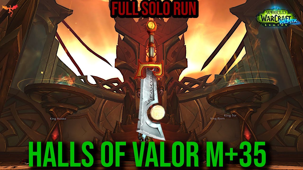 Remix Mythic+35 Halls of Valor With Sands of Time, Teeming, Explosive & Tyrannically Fortified