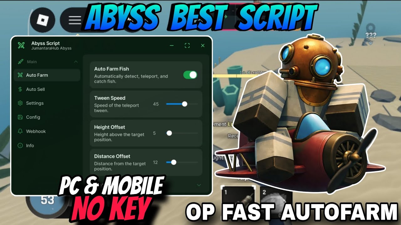 Abyss Script *NO KEY* - INSTANT FISH CATCH, FAST AUTOFARM, INFINITE OXYGEN, SPEED, AUTO SELL