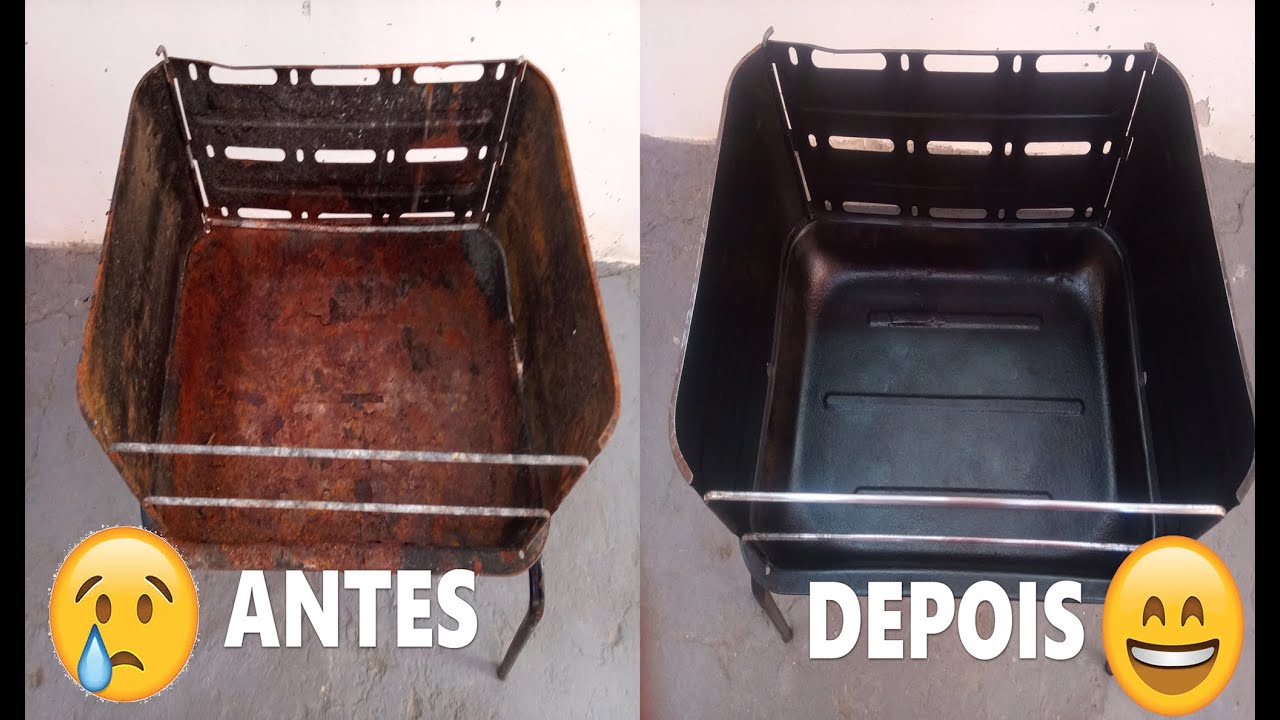 RESTAUREI MINHA CHURRASQUEIRA DA MOR PORTÁTIL - COMO REFORMAR CHURRASQUEIRA DE CHÃO - ANTES DEPOIS