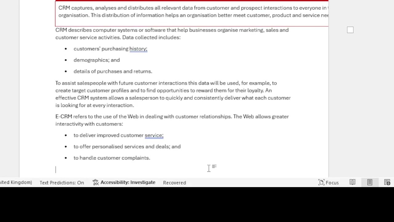 E Business Customer Relations Mgt