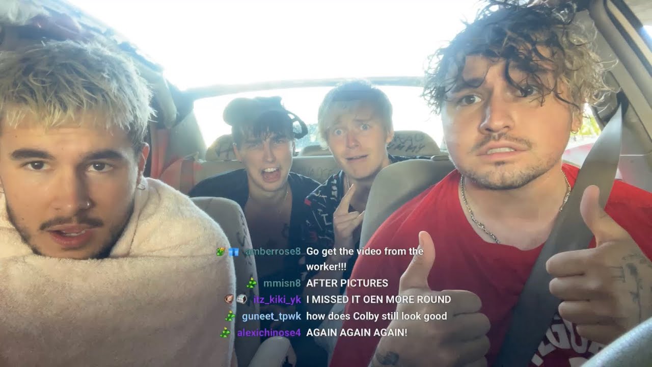 Funny moments from the car wash stream (Sam, Colby, kian and Jc