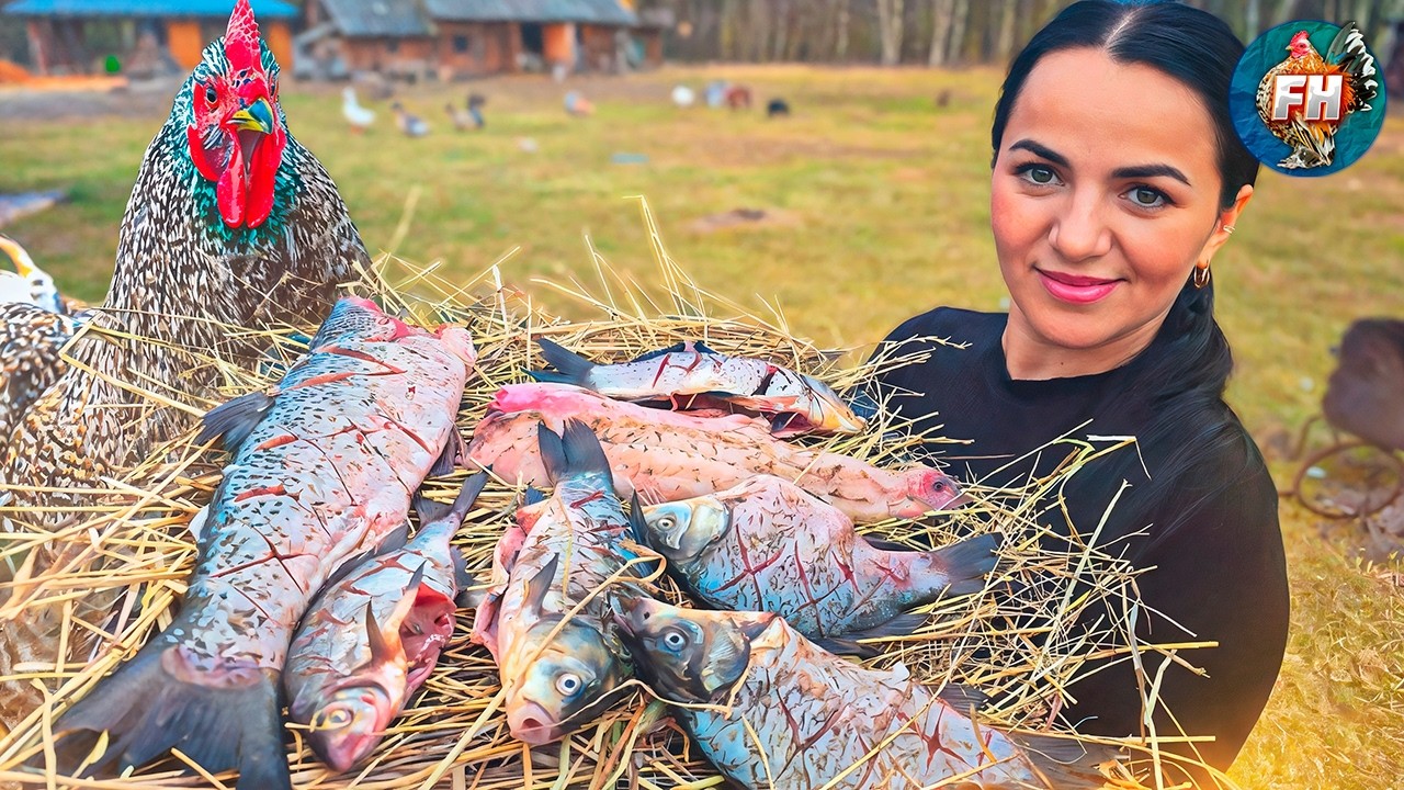 Лучшая жизнь в лесу с животными.🦉 Готовим рыбу по рецепту наших предков🍽️