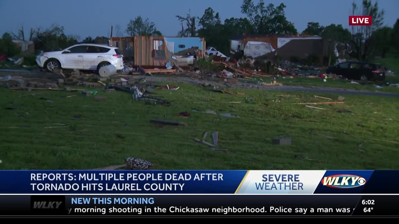 SCENE: Multple people reported dead after tornado hits Laurel County, KY