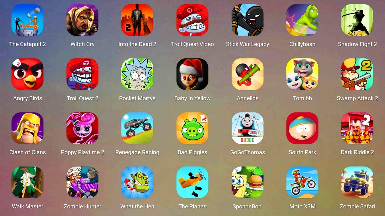 Roblox,Brain Puzzle:Tricky Quest,Zombie Age 3,Stick vs Zombies,99 Nights in the Forest,Zombie Tsunam