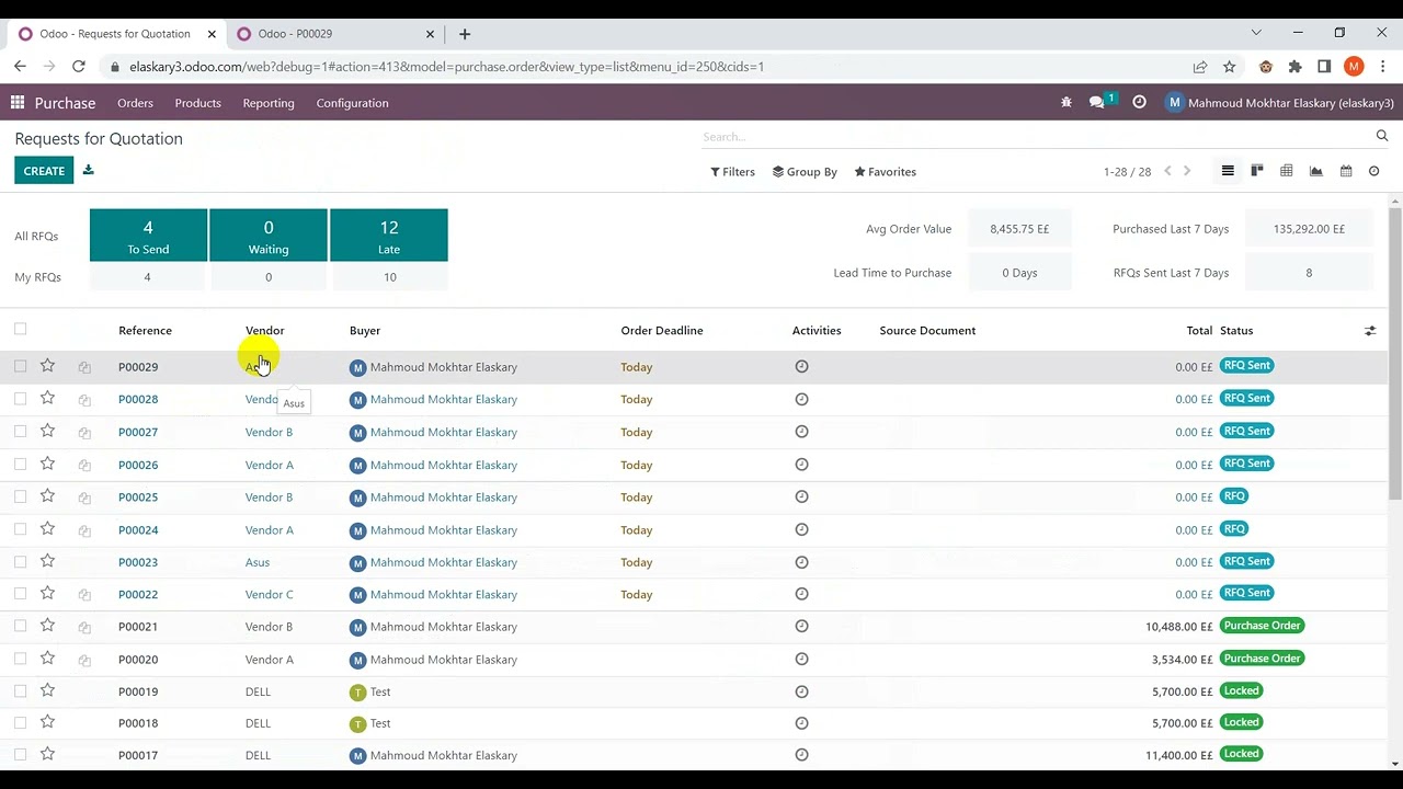 Odoo16 Purchase Module | Call of tender [New feature] FRQ Lines Comparison