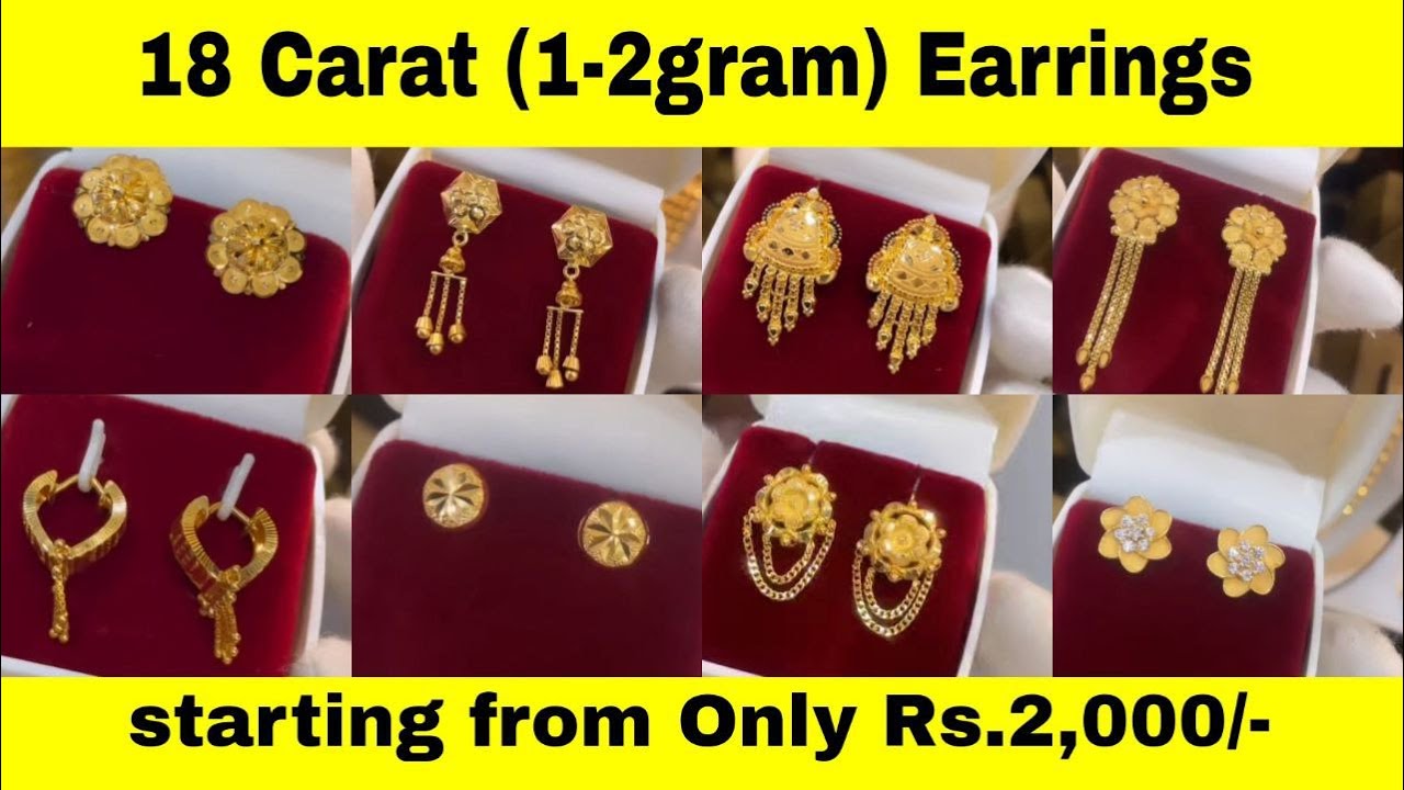 Discover the Elegance of 18 Carat 1-2 Grams Gold Earrings: Lightweight Luxury for Everyday Wear