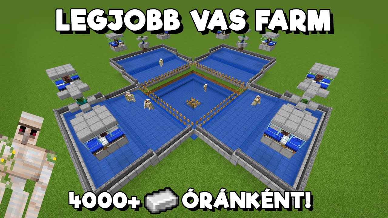 Legjobb Vas Farm - 4000+ vas óránként | Minecraft Tutorial Magyarul | 1.20.1 Java
