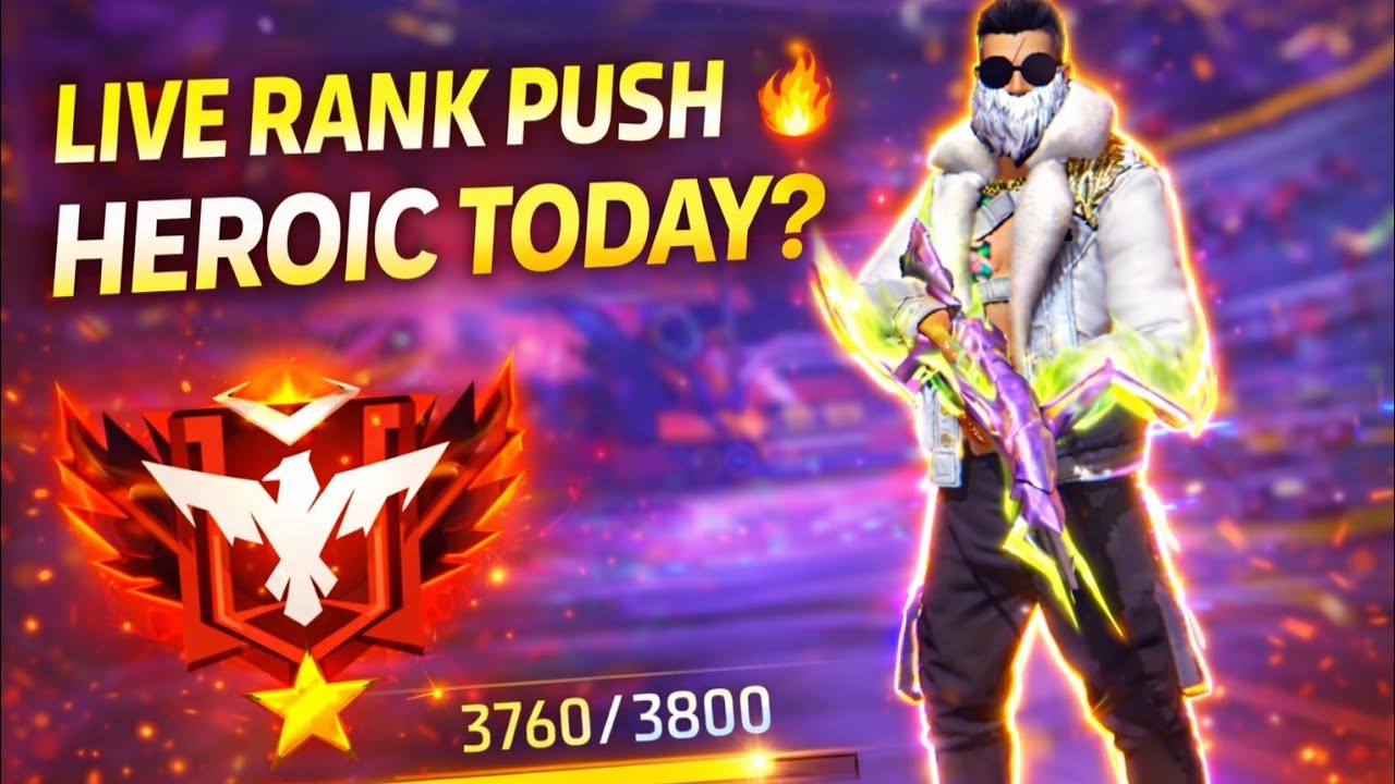 🔵LIVE STREAM FREE FIRE RANK PUSH ELITE HEROIC ❤️‍🔥