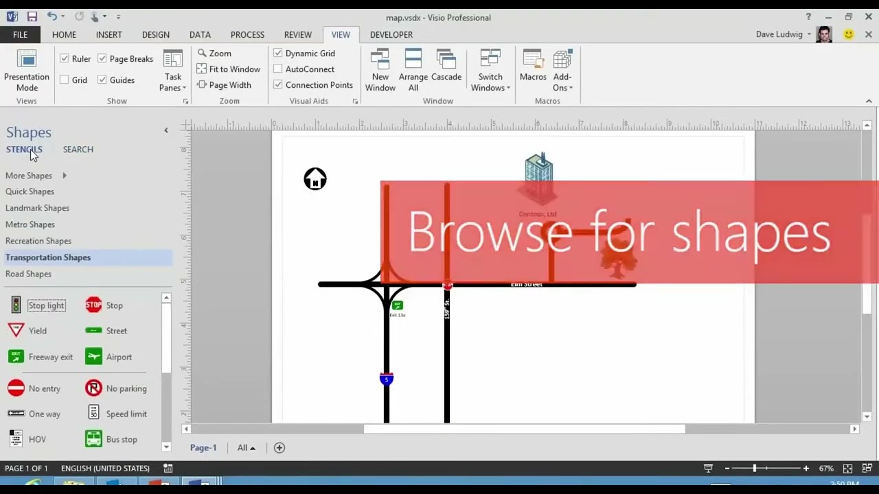 How to search through your Visio shapes.